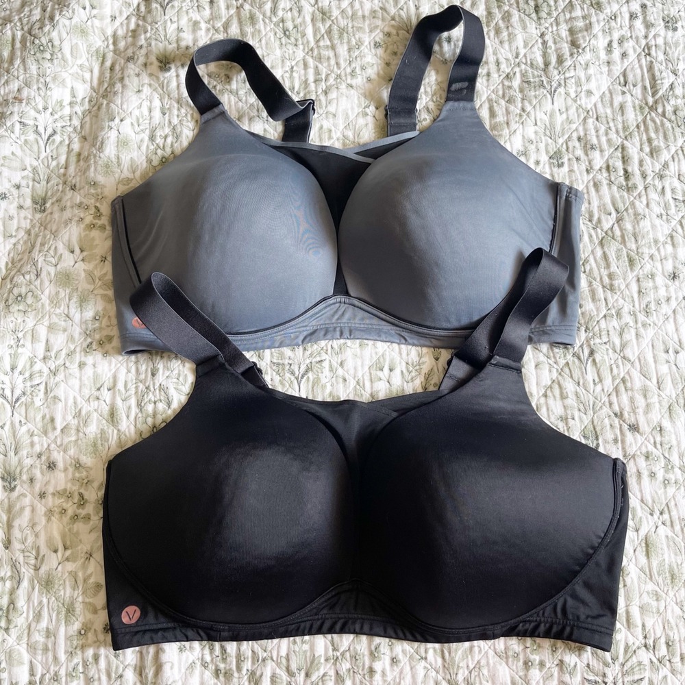Livi Active Lane Bryant Sports Bras Set of 2 Black Gray 44F High Impact